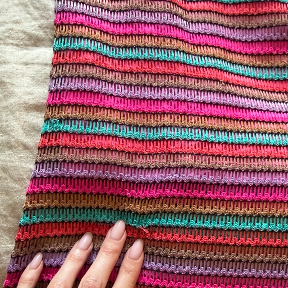 House of Harlow x Revolve Striped Pink Knit Midi Skirt (Size Small) - Picture 5 of 5